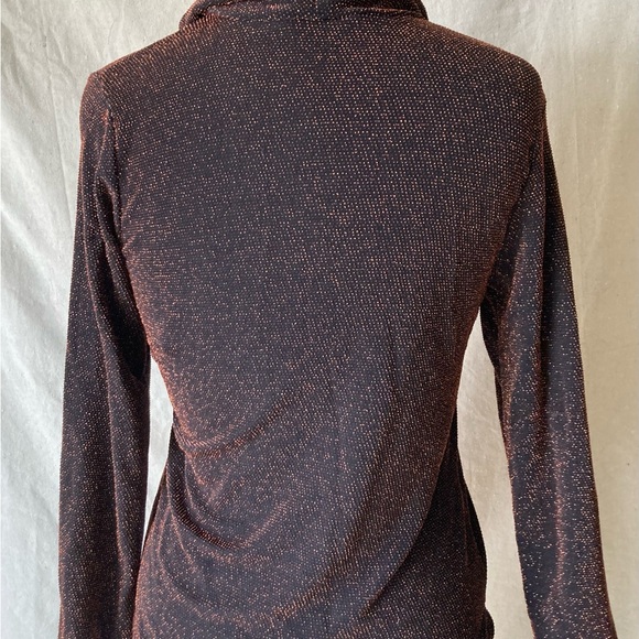 Vintage Metallic Glitter Cowl Neck Sweater - Picture 2 of 4